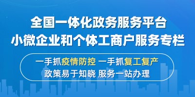 全國一體化政務服務平臺“小微企業和個體工商戶服務專欄”